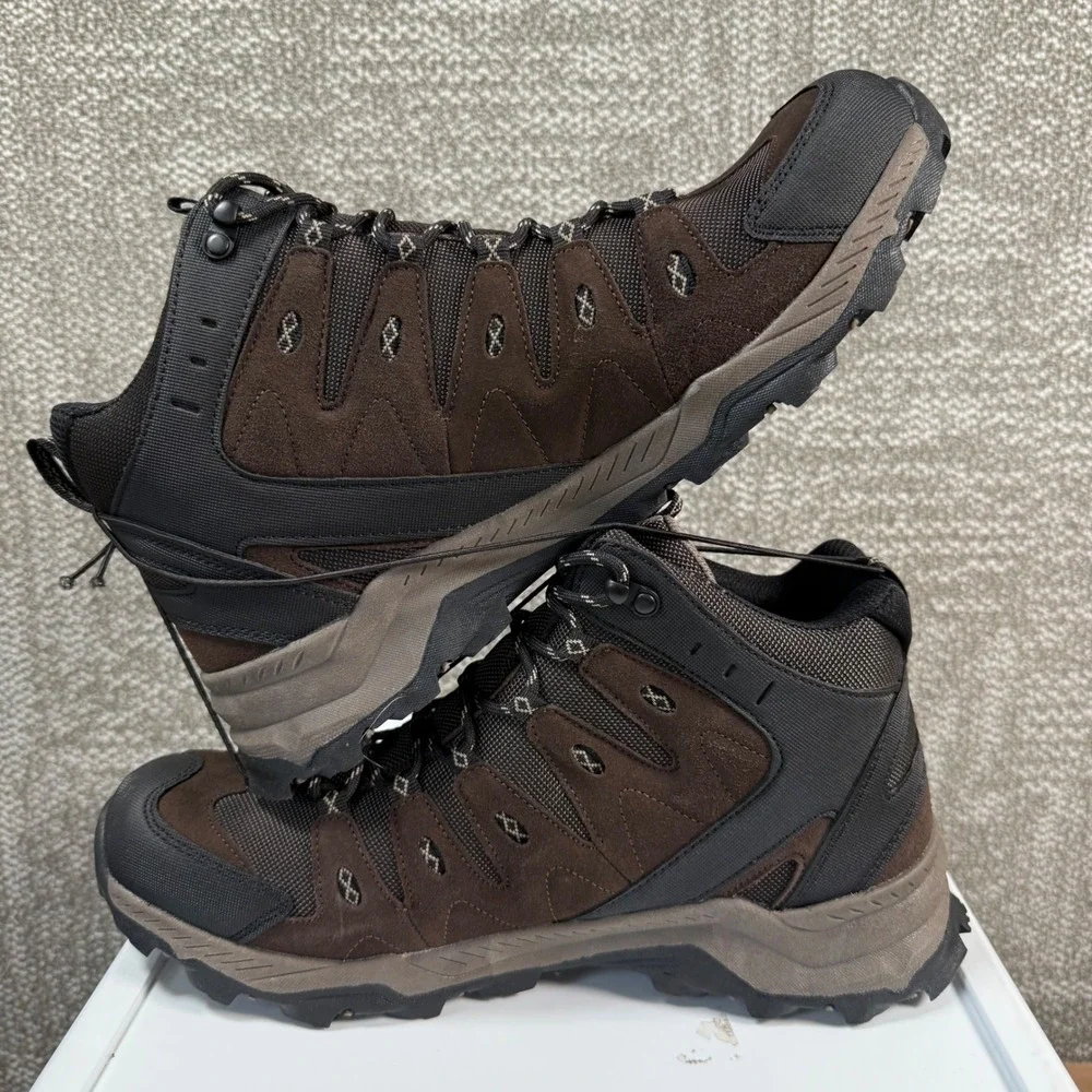 Eddie Bauer Maple Ridge Hiking Boots Mens 12 Brown Waterproof Leather Outdoor